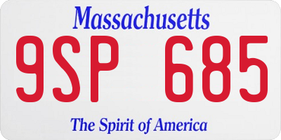 MA license plate 9SP685