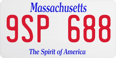 MA license plate 9SP688