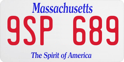 MA license plate 9SP689