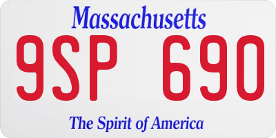 MA license plate 9SP690