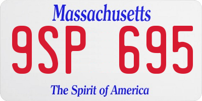 MA license plate 9SP695