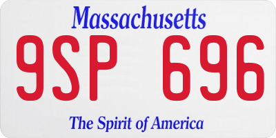 MA license plate 9SP696