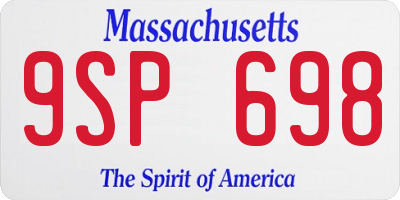 MA license plate 9SP698