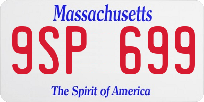 MA license plate 9SP699
