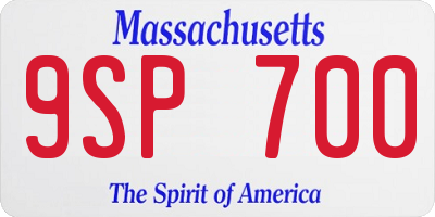 MA license plate 9SP700