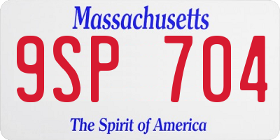 MA license plate 9SP704