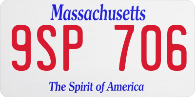 MA license plate 9SP706