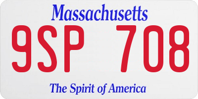 MA license plate 9SP708