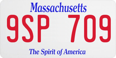 MA license plate 9SP709