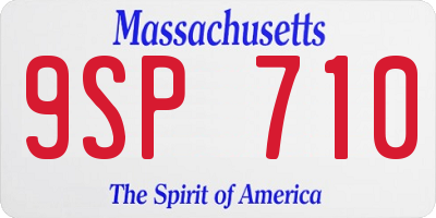 MA license plate 9SP710