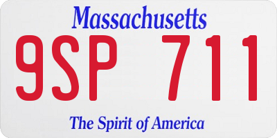 MA license plate 9SP711