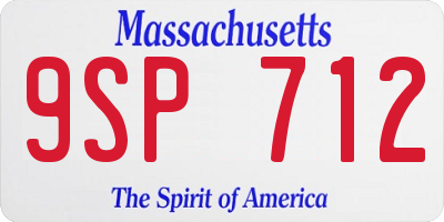 MA license plate 9SP712