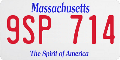 MA license plate 9SP714