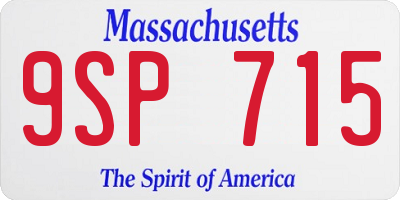 MA license plate 9SP715