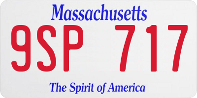 MA license plate 9SP717