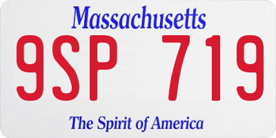 MA license plate 9SP719