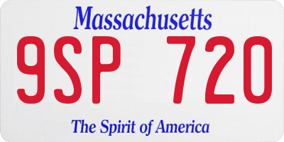 MA license plate 9SP720