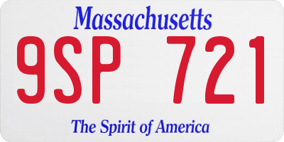 MA license plate 9SP721