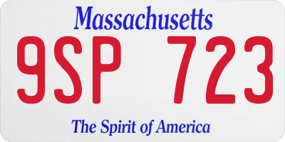 MA license plate 9SP723