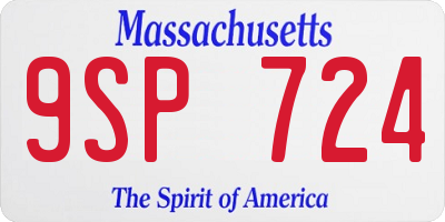MA license plate 9SP724