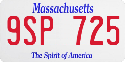 MA license plate 9SP725