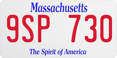 MA license plate 9SP730