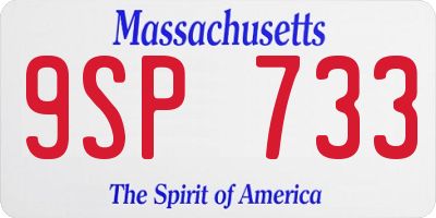 MA license plate 9SP733