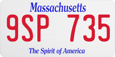 MA license plate 9SP735