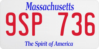 MA license plate 9SP736