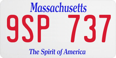 MA license plate 9SP737