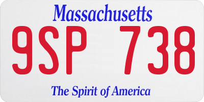 MA license plate 9SP738