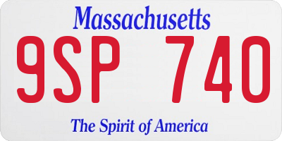 MA license plate 9SP740