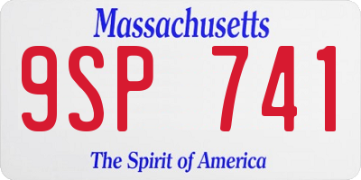 MA license plate 9SP741
