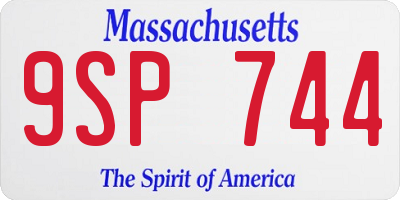 MA license plate 9SP744