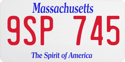 MA license plate 9SP745