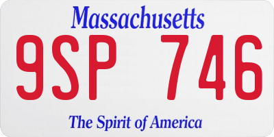 MA license plate 9SP746