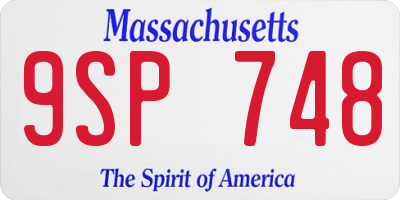 MA license plate 9SP748
