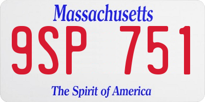 MA license plate 9SP751