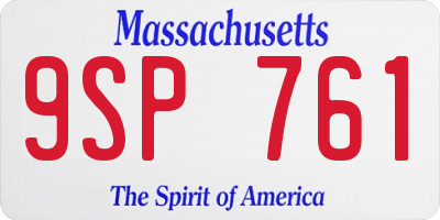 MA license plate 9SP761