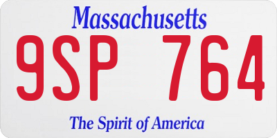 MA license plate 9SP764