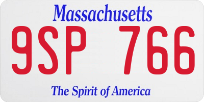 MA license plate 9SP766