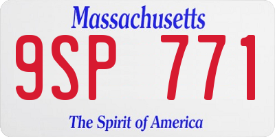 MA license plate 9SP771