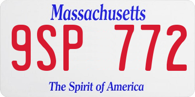 MA license plate 9SP772