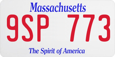 MA license plate 9SP773