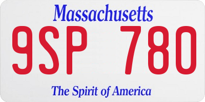 MA license plate 9SP780
