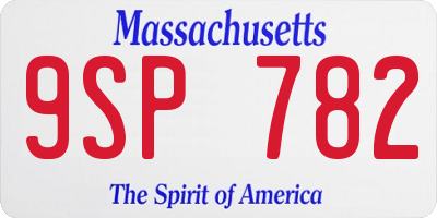 MA license plate 9SP782