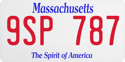 MA license plate 9SP787