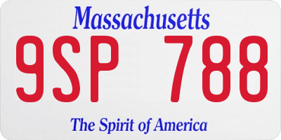 MA license plate 9SP788