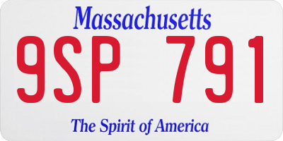 MA license plate 9SP791