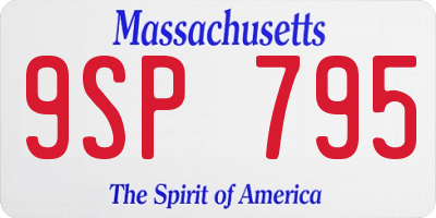 MA license plate 9SP795